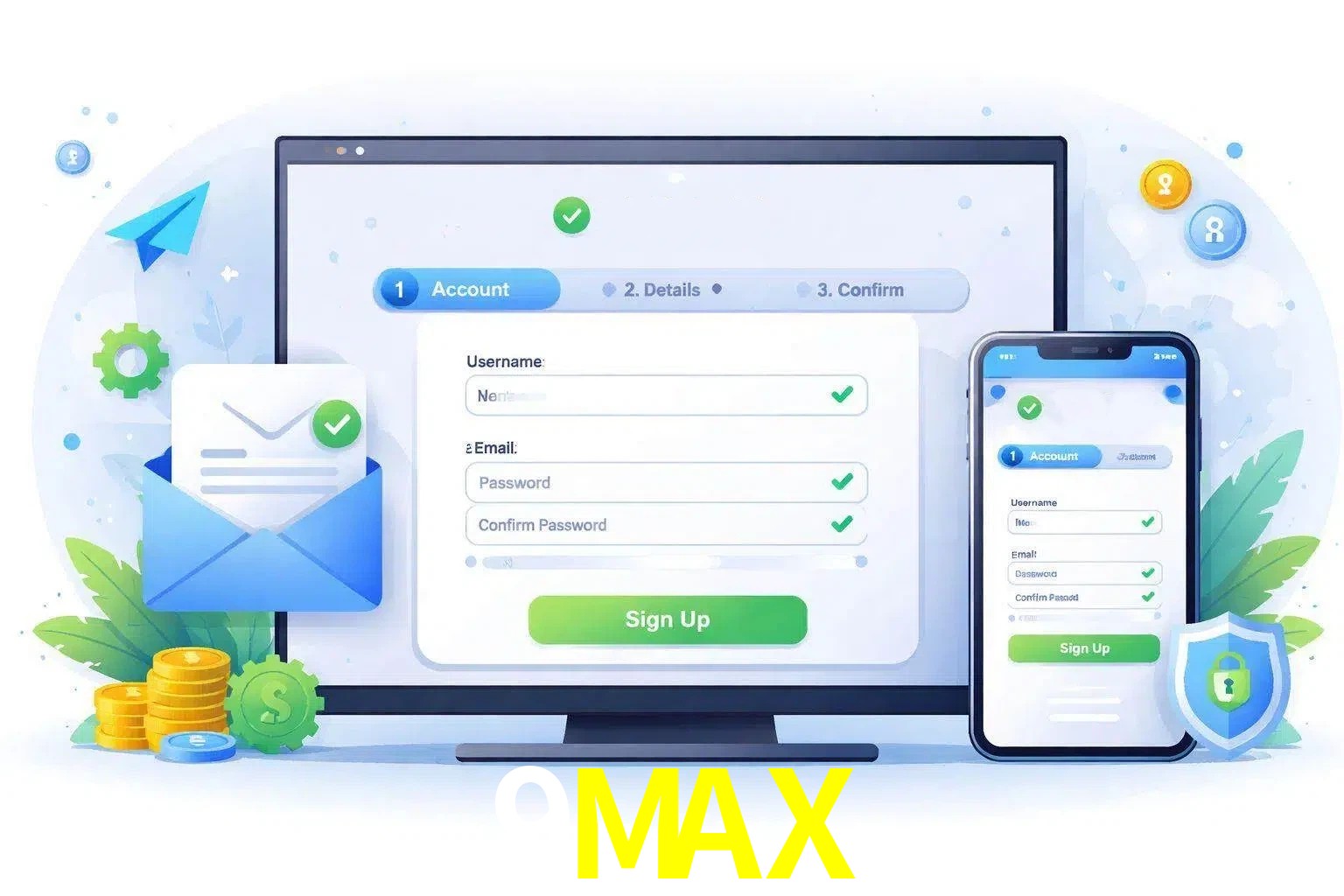 Registro de nuevo usuario y configuración de cuenta 9MAX